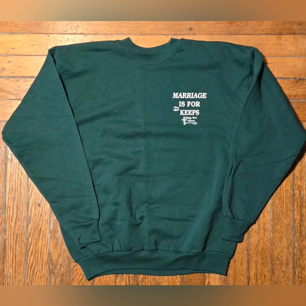 VTG Hanes "Marriage" Green Crewneck L
